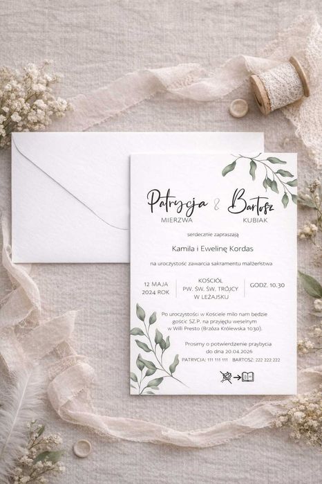 Zaproszenie na ślub rystukalne