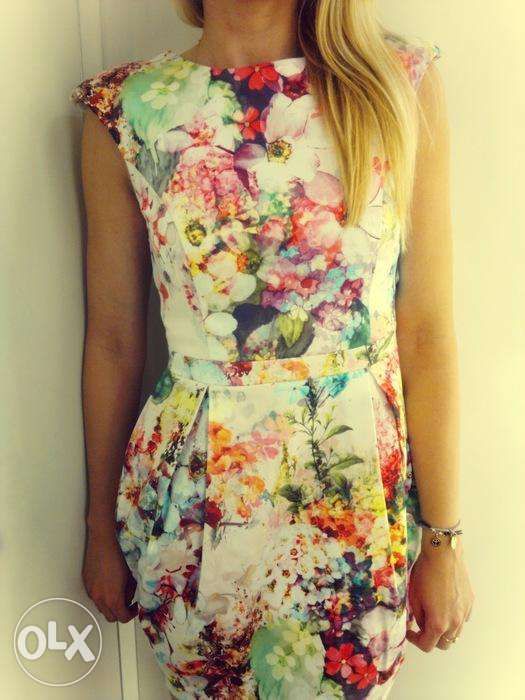 Sukienka w kwiaty River Island Tulipan Wesele 36