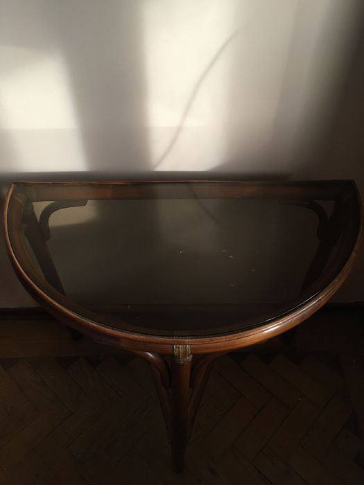 Mesa meia lua e espelho respectivo