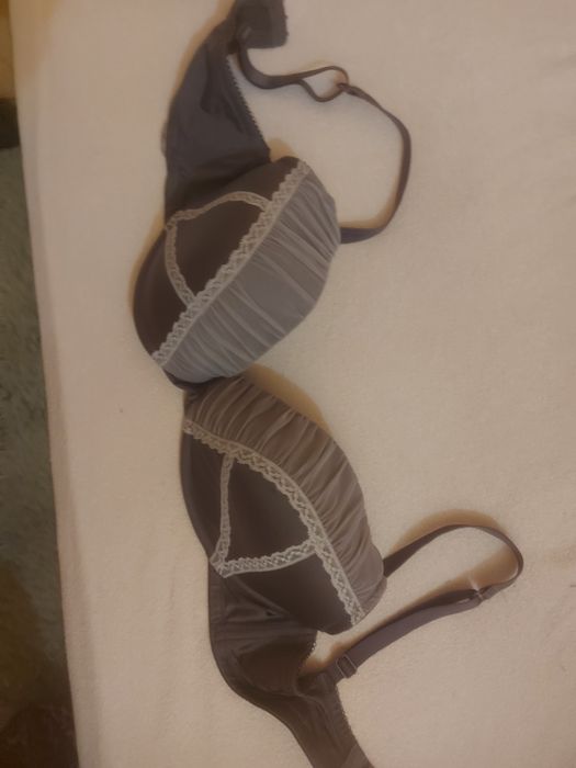 Бельё бюстгальтер белый, серый люрекс