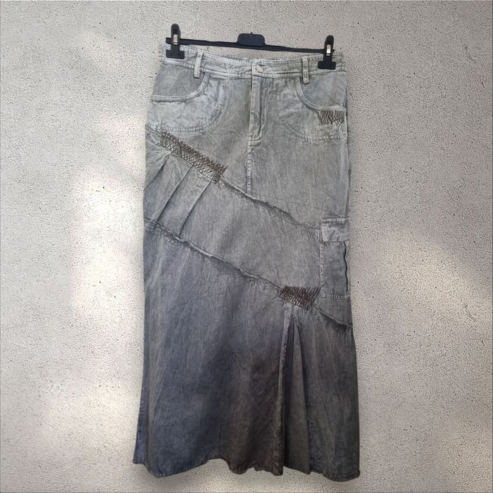 Piękna spódnica szara jeansowa bawełniana  Reclaimed Vintage M