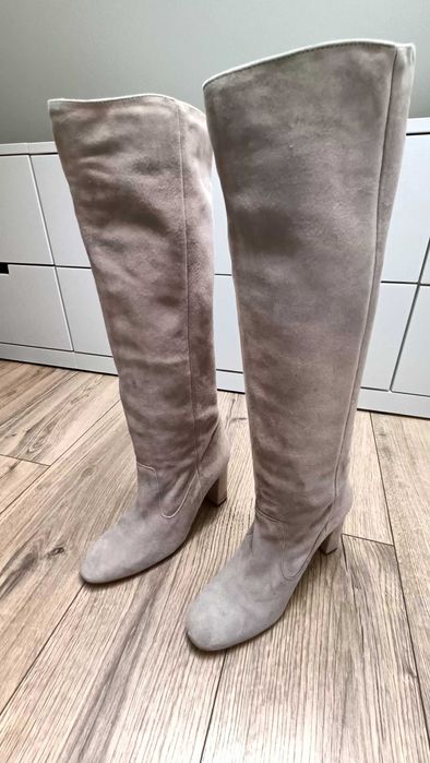 Zamszowe kozaki, buty MNG, Mango, r. 39