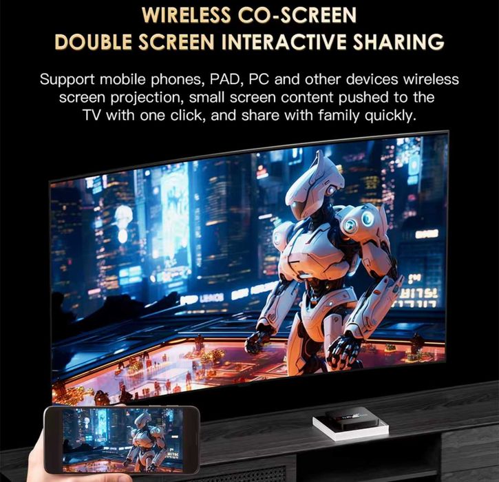 Smart Tv Box H20PRO Android 4K Ultra HD 1080P 2GB+16GB 2.4-5G WiFi