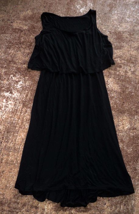 Długa czarna letnia sukienka F&F roz. 44 XXL