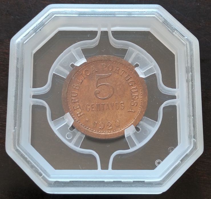 Moeda 5 Centavos 1920 Portugal Certificada Grau MS64 Soberba Baixo Preço