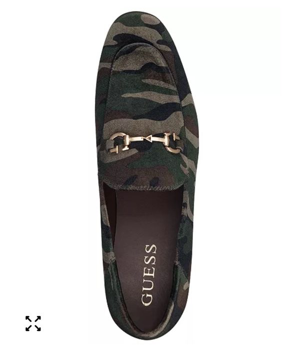 Мужские лоферы Guess оригинал. Туфли замшевые. Мокасины камуфляж