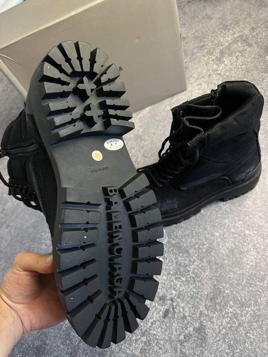 BALENCIAGA Strike boots black canvas ботинки боты чоботи opium archive