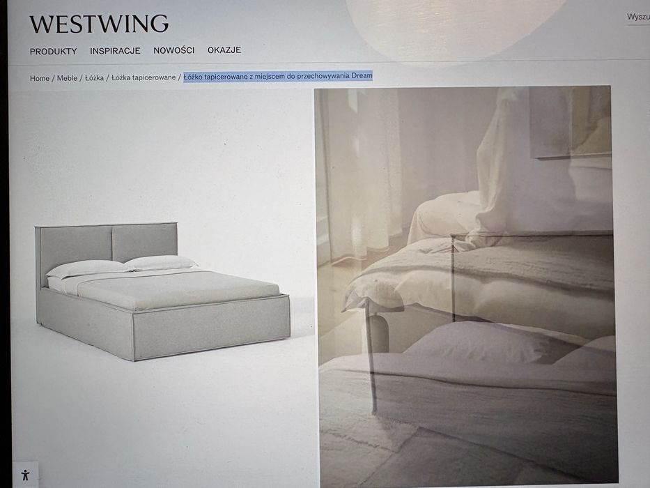 Łóżko tapicerowane Dream z miejscem do przechowywania z Westwing
