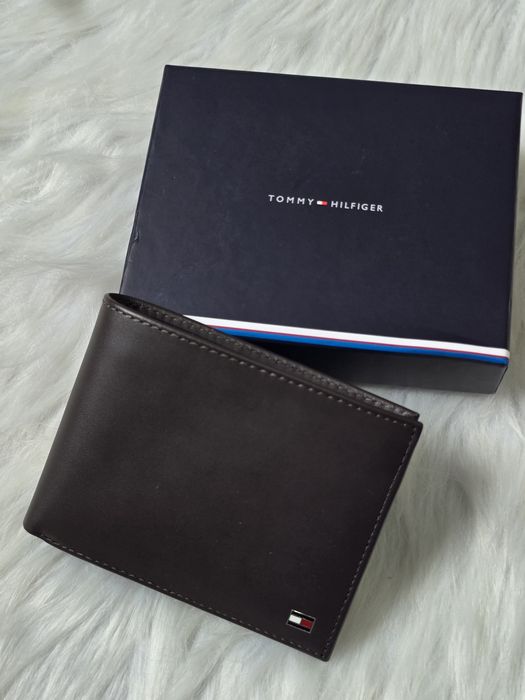 Męski portfel skórzany Tommy Hilfiger Eton + pudełko (Nowy / Stan idealny)