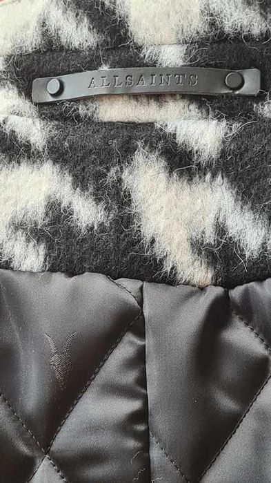 Płaszcz AllSaints eda coat – Pepitka, Alpaka, Premium