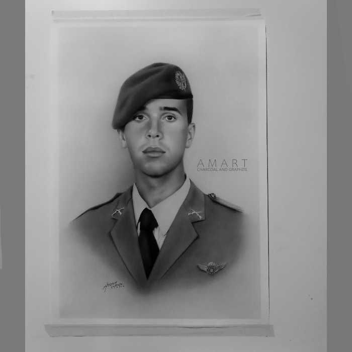 Pintura de Retratos a carvão e grafite