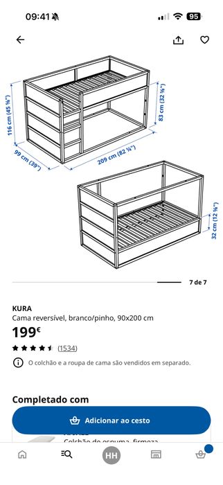 Cama infantil com colchao e dossel