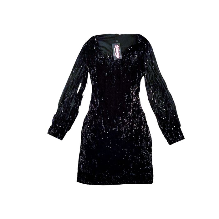 Sukienka czarna wieczorowa z cekinami Girl Flamingo rozmiar XL 42