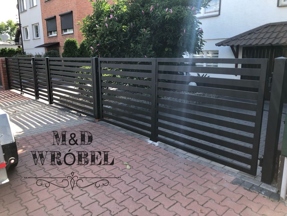 Ogrodzenie palisadowe kute płoty bramy przesuwne ocynk panel 3D