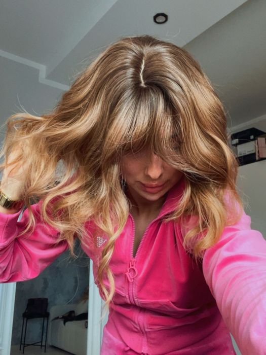 Włosy peruka krótkie fale miodowy ciepły brąz blond bob nowa premium