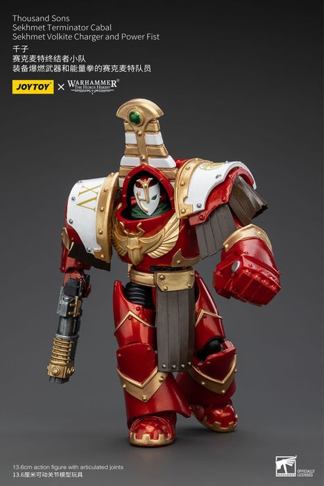 Фігурка warhammer40k JoyToy Thousand Sons Sekhmet Volkite Charger and Power Fist 1/18