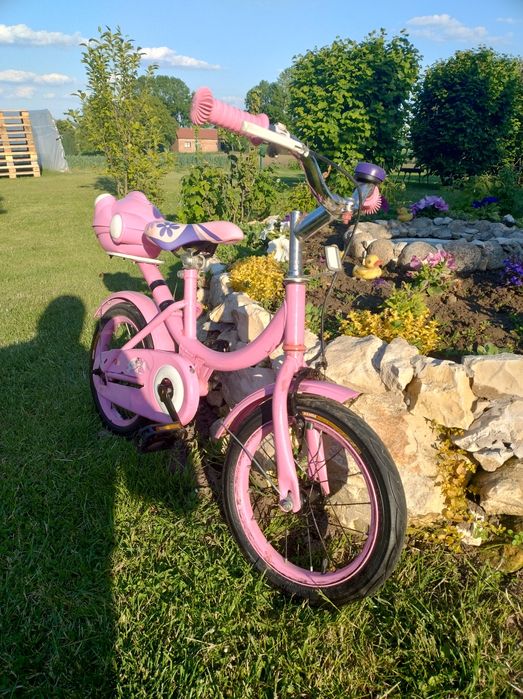 Rowerek dziecięcy  koła 14 rower dla dziewczynki z kuferkiem