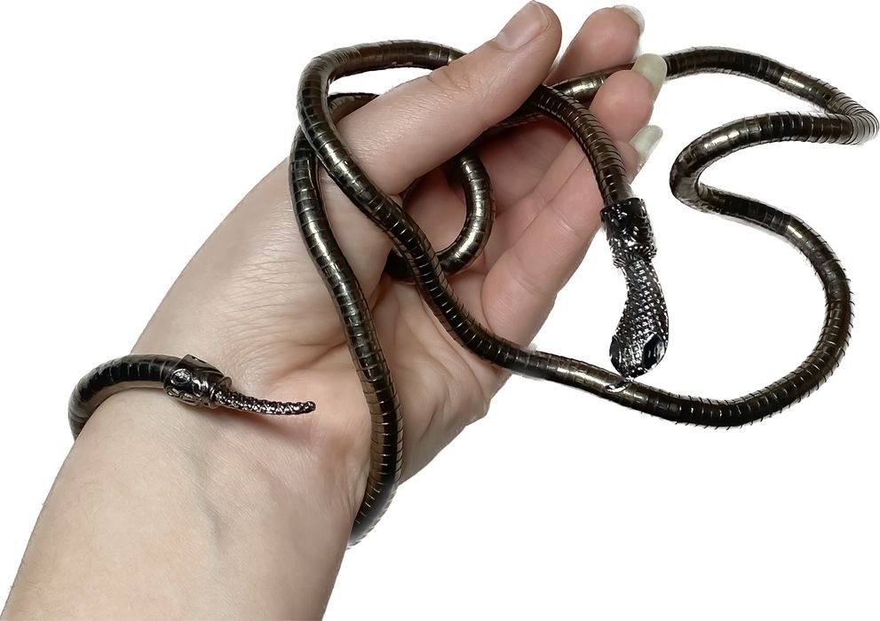 прикраса кольє чокер трансформер змія на шию сріблястий