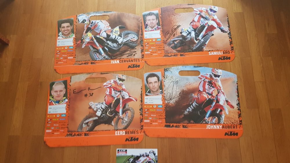 Posters autografados de pilotos Enduro, Moto GP, de Rallies