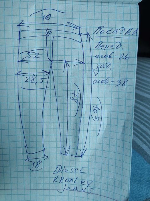 Джинсы Diesel Krooley jeans Italy w 29-30 navy.