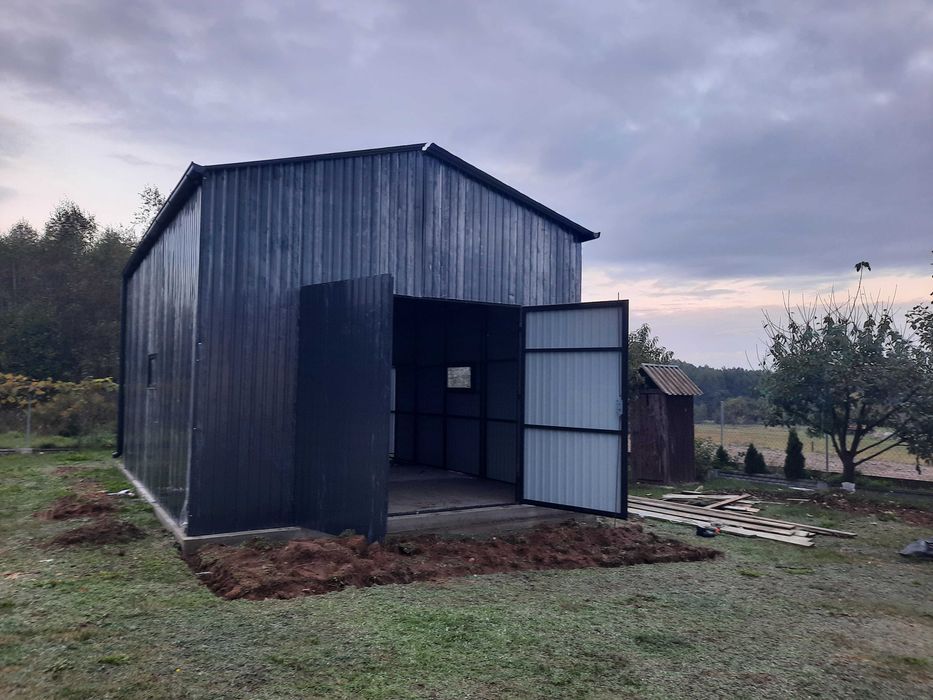 Garaż Blaszany GRAFITOWY | MAGAZYN HALA | Blaszak- Wiata | - ESSTAL-