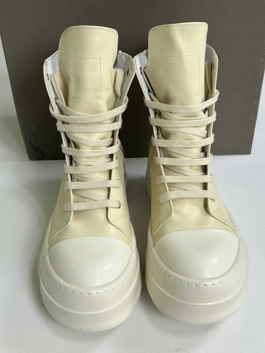 Кеди Rick Owens DRKSHDW megabumper ramones  белые кожаные кеды 41 43