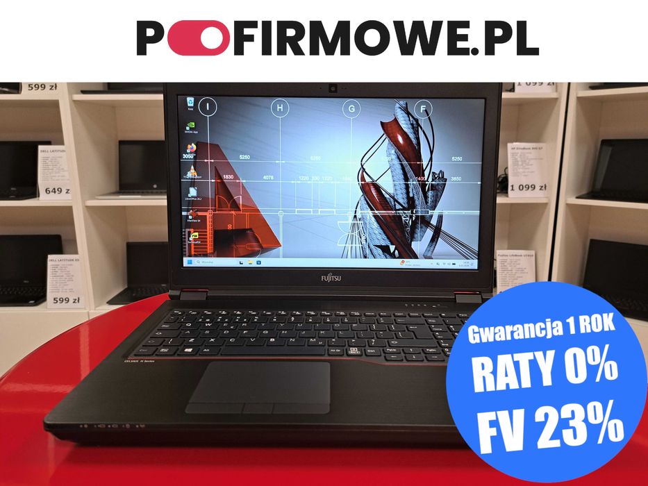 Mocny 15" FUJITSU Celsius H7510 Xeon W-10855M 16GB/512GBSSD Nvidia 4GB