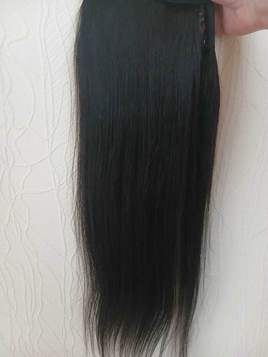 Хвіст (хвост) натуральне волосся натуральные волосы 65, 60, 57, см