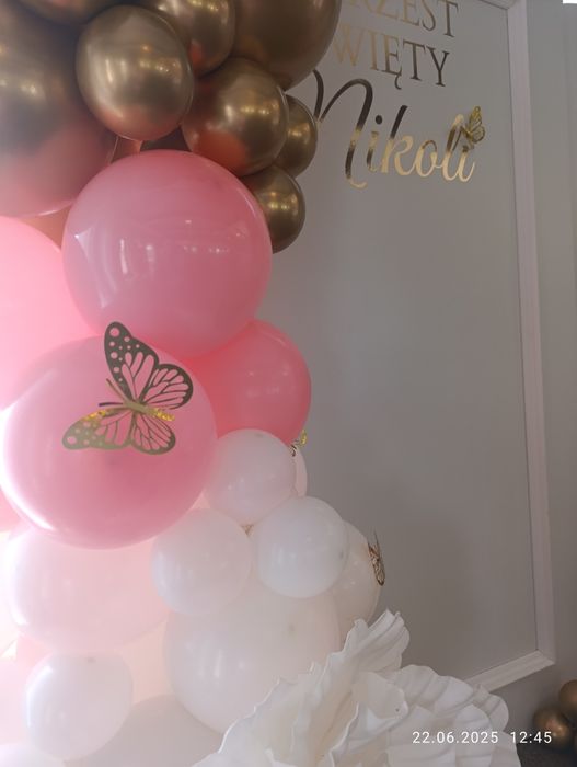 Ścianka balonowa do zdjęć komunia chrzest cekiny 18 neon 30 cekiny 40