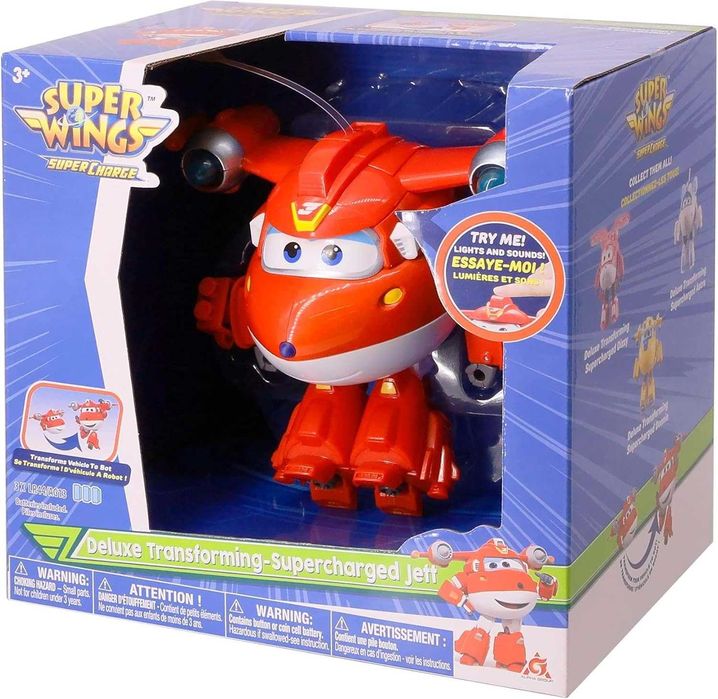 Super Wings Deluxe Jett Джетт свет звук Супер крила крылья великий 15