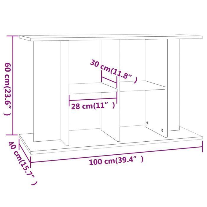 Stylowa szafka pod akwarium 100x40x60 cm, biała na wysoki połysk