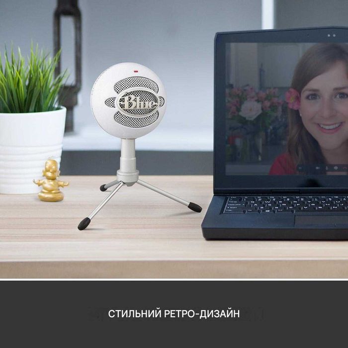 Високоякісний настільний мікрофон Snowball iCE від Blue Microphones. для стримінга, подкастів, запису вокала, відеоконференцій та спілкування.