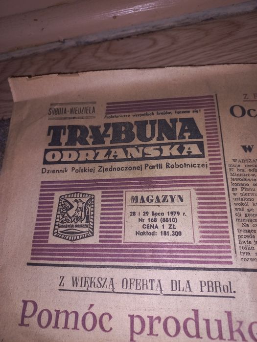 Trybuna Odrzańska 1979 stara gazeta PRL