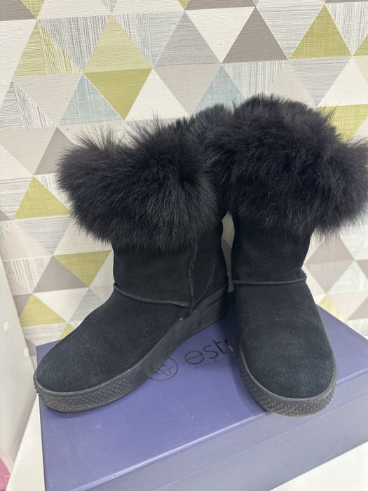 Зимні сапожки, сапоги кожанные теплые