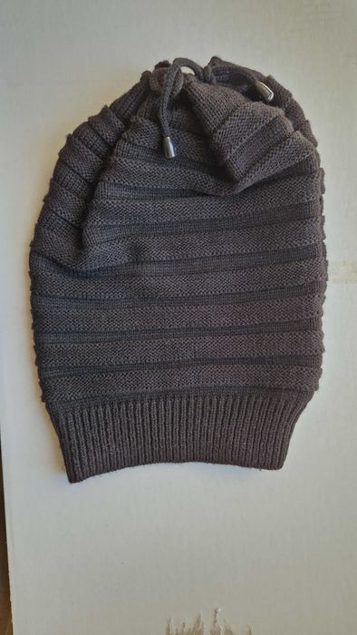 Men's New Black Beanie / Turtleneck with Drawstring