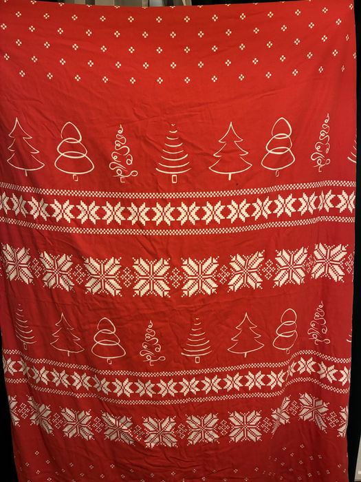 Swiateczna poszewka na koldre i dwie poduszki komplet