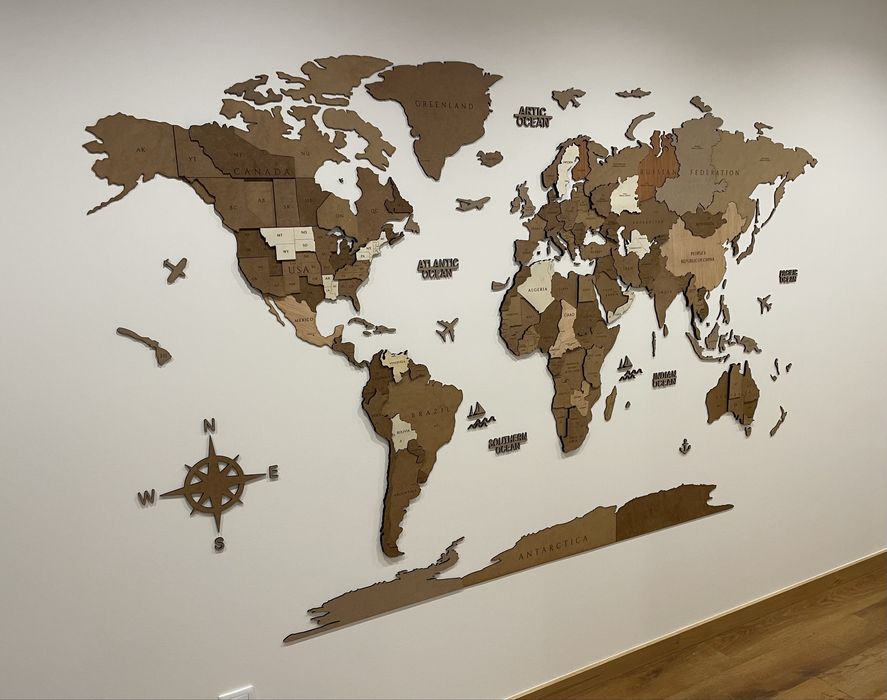 Mapa mundo 3D PT (laser)