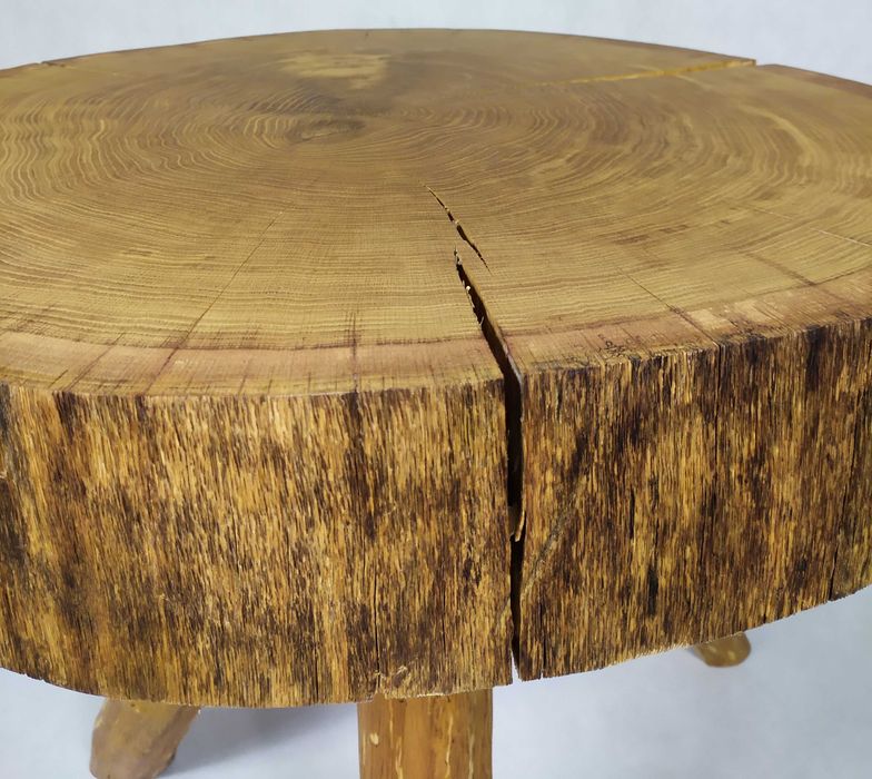 Stolik kawowy z plastra DĘBU 12 cm – UNIKAT – naturalny – GÓRALSKI
