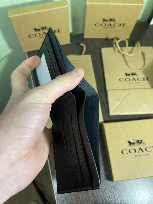 Купити гаманець Coach + подарунковий пакет, кошельок коуч для хлопця,