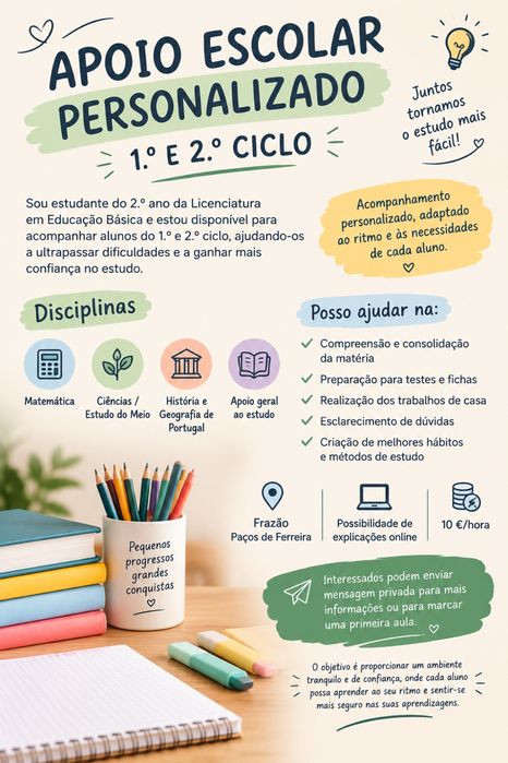 Explicações do 1.º e 2.º ciclo