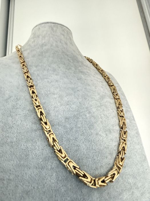 Złoty Męski Łańcuszek splot Królewski pozłacany 585 nowy