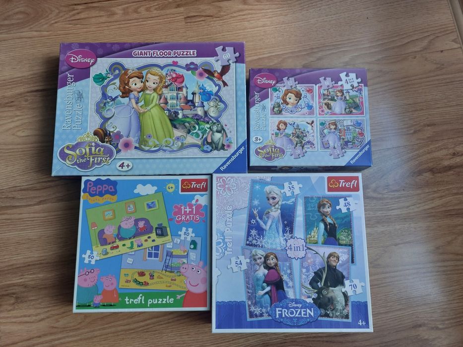 Puzzle 3+,4+, Zosia, Kraina Lodu, Peppa