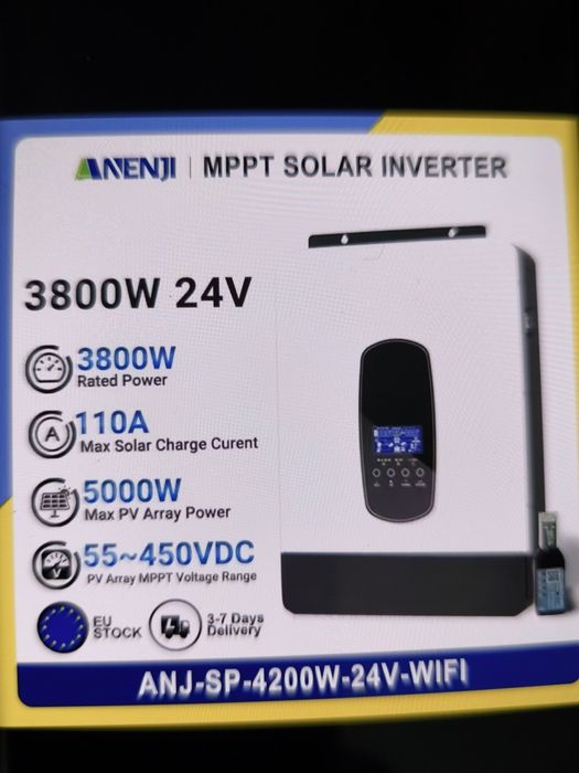 Гібридний інвертор Anenji 24v 3800w.Sumry 24