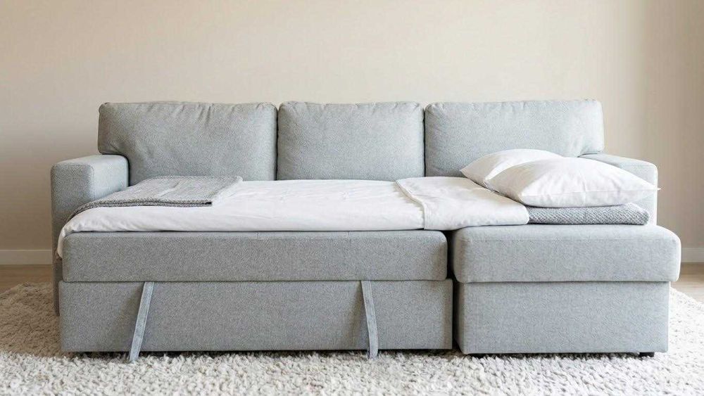 Sofá-Cama com Chaise e Arrumação | Excelente Estado | IKEA BÄRSLOV