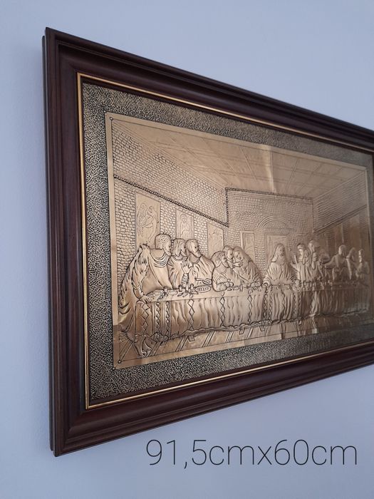 Quadro "A Última Ceia" em relevo