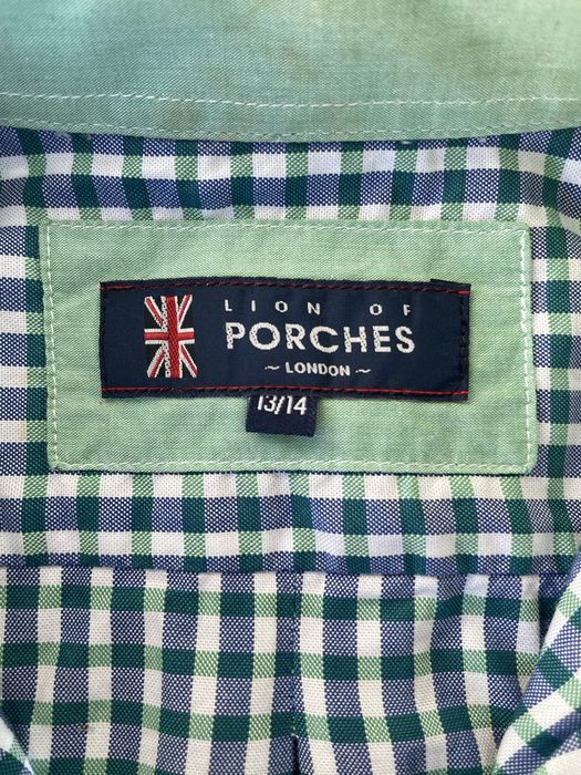 Camisa rapaz xadrez Lion of Porches