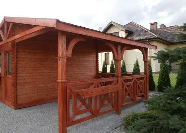 DOMEK WIOLA Letniskowy 4,5x6m BAL 44mm Taras / Wiata PROJEKT NA WYMIAR