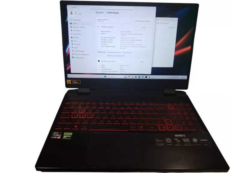 laptop acer nitro 5 515 RTX 3050 16RAM 512GB SSD ryzen 5 6600H
