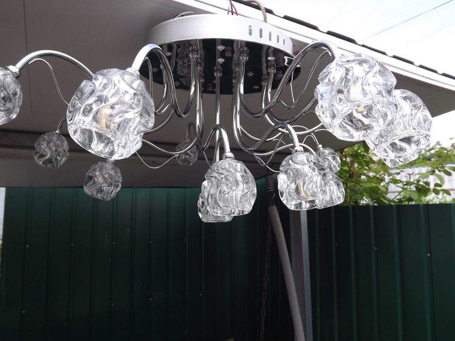 Люстра стельова 13 плафонів 3 режимиЛЕД освітлення.