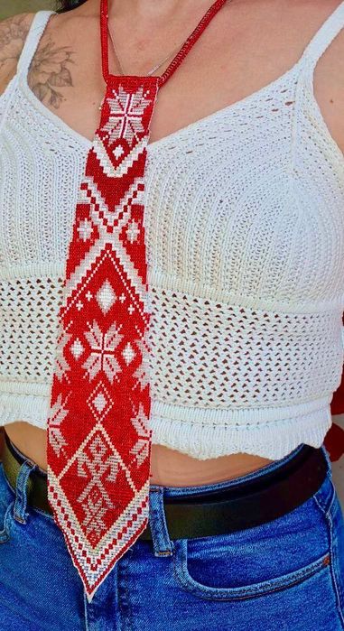 галстук з бісеру ручна робота